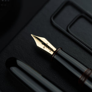 PIUMA Minimalist Fountain Pen - Urushi Ebonite - 14K Gold Nib (F)